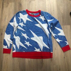 White Stars Denim Knit Kit Sweater